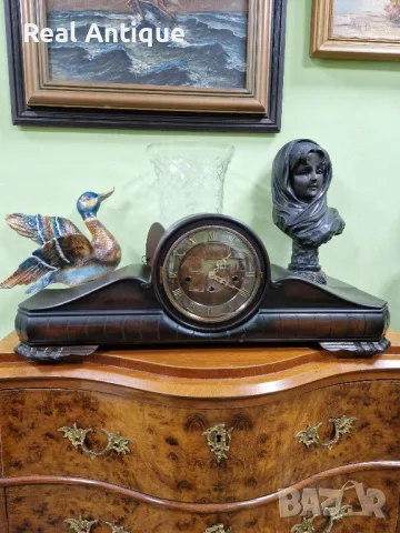 Уникален голям антикварен колекционерски каминен часовник , снимка 2 - Антикварни и старинни предмети - 49465593