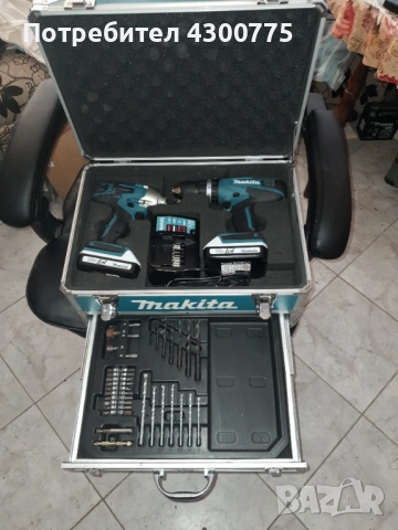 Акумулаторен винтоверт Makita TD127D + Акумулаторен ударен винтоверт Makita HP457D, 18 V, 1.5 Ah, с , снимка 9 - Винтоверти - 53080570
