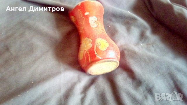 Стара керамична ръчно рисувана ваза, снимка 9 - Вази - 38685037