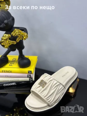 Miu Miu Дамски Чехли Миу Миу - 3 Налични Цвята Код E236, снимка 3 - Чехли - 50412240