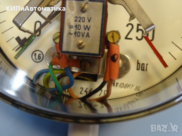 Ел. контактен манометър VEB ф160 250Bar 220V, снимка 9 - Резервни части за машини - 42131553