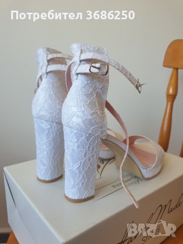 Сватбени обувки, Бели обувки, снимка 3 - Дамски обувки на ток - 44495534