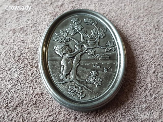 Медал дете и птици орден плакет жетон монета Френски Франция