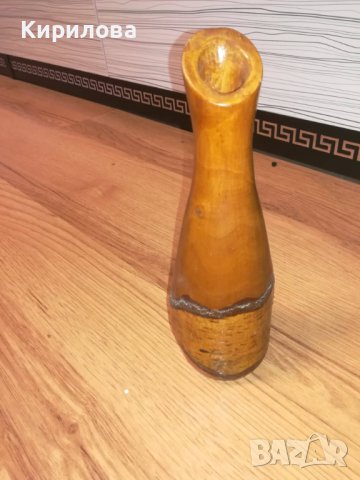 Дървена ваза, височина 25 см.цена 15 лв., снимка 1