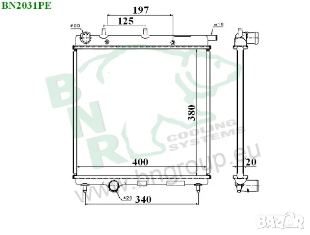 Воден радиатор BNR за CITROEN,PEUGEOT BN2031, снимка 3 - Части - 14416226