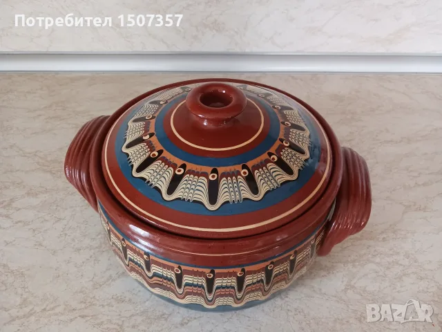 Глинен гювеч - троянска шарка, снимка 3 - Съдове за готвене - 55896130
