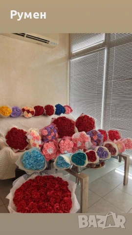 Букети от вечни рози (сатенени рози)., снимка 9 - Подаръци за жени - 46401681