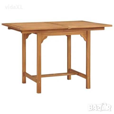 vidaXL Разтегателна градинска маса, (110-160)х80х75 см, тик масив, снимка 2 - Градински мебели, декорация  - 56147664