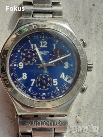 Часовник Swatch Swiss Irony Secret Agent 1996 Хронограф, снимка 2 - Антикварни и старинни предмети - 53443321