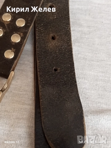 Кожен колан с капси здрав красив стилен дизайн 18400, снимка 3 - Колани - 51893267