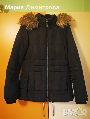Дамско топло яке с качулка