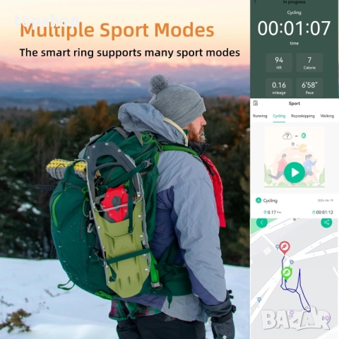 Нов проверен уъмен пръстен за жени и мъже, проследяващ здравето с пулс/кръвен кислород/кръвно ..., снимка 8 - Пръстени - 52359817