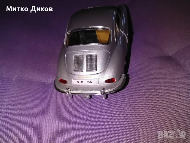 Porshe Burago Italy 356В 1961год. винтидж метална маркова количка Порше1х24мащаб, снимка 7 - Колекции - 47464753