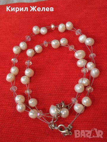 НЕЖНО ФИНО РЕТРО - АРТ КОЛИЕ ЕСТЕСТВЕНИ ПЕРЛИ и ФАСЕТИРАНИ КРИСТАЛИ 34793, снимка 2 - Колиета, медальони, синджири - 39140334