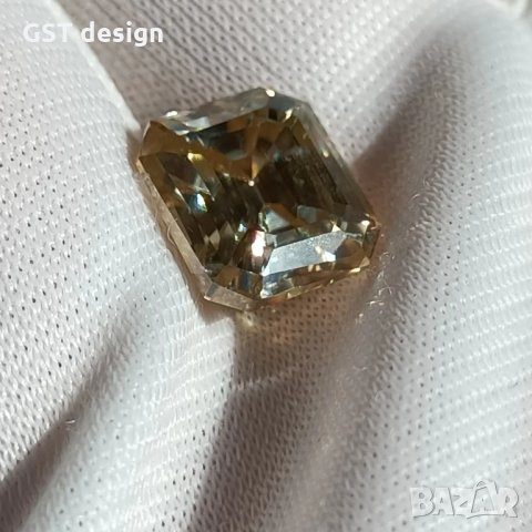 Спешно Рядък Златен Фенси Asscher 3+карата Диамант Мойсанит Diamond Moissanite, снимка 2 - Други - 35754406