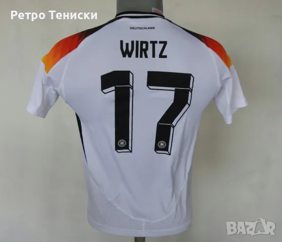 Тениска на Germany • домакински екип • Wirtz #17 • adidas • бяло • размер M • Деца