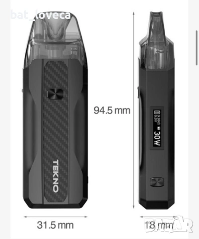 Използван Вейп Aspire Tekno 30W 1300mAh, снимка 2 - Електронни цигари - 53667038