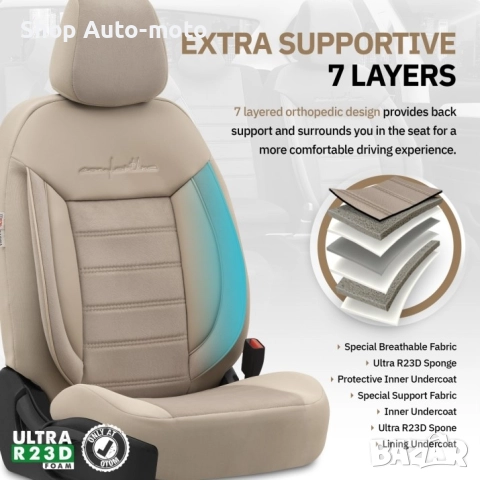 К-т Луксозна Тапицерия Automat-OTOM, Текстил с еко кожа, COMFORT LINE Design, Бежова с бежов шев, снимка 9 - Аксесоари и консумативи - 52794581