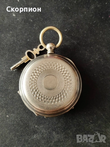 Швейцарски джобен часовник 1900г. с посребрени капаци - с ключе - ПЕРФЕКТЕН - ПРОМОЦИЯ, снимка 15 - Джобни - 48361698