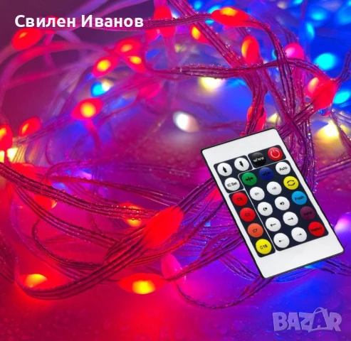 RGB Led лампички / 10метра/ подходящи за коледната украса " APP "С приложение за телефон., снимка 4 - Други - 51390198