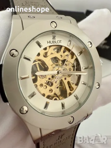 Автоматичен Часовник Hublot Classic Fusion Skeleton Gray / Самонавиващ механизъм, снимка 8 - Мъжки - 49382927