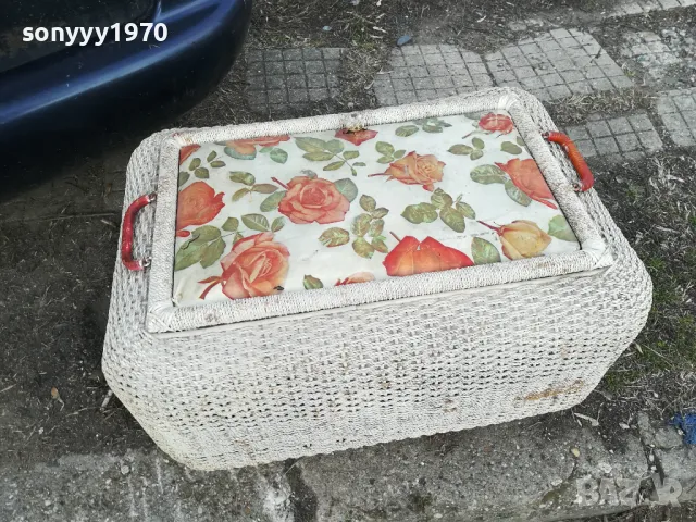 ПЛЕТЕН САНДЪК С КАПАК ТАБУРЕТКА ПУФ-ВНОС ГЕРМАНИЯ 0803251814, снимка 7 - Антикварни и старинни предмети - 49414812