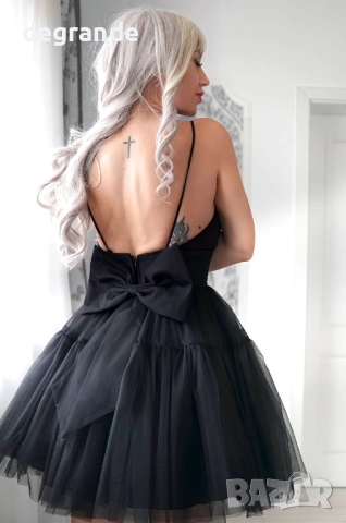 Дамска тюлена рокля с пандела , снимка 2 - Рокли - 51855755