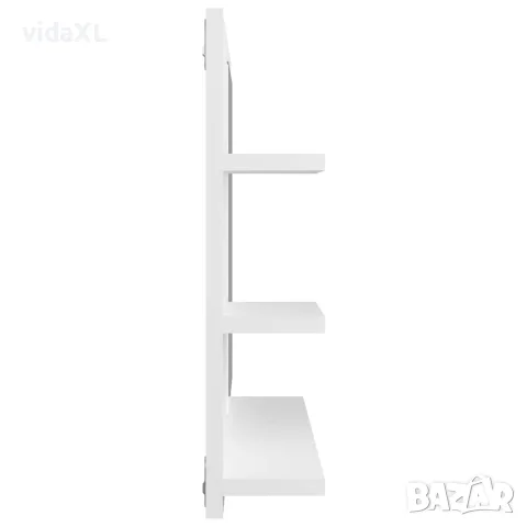 vidaXL Огледало за баня, бяло, 60x10,5x45 см, инженерно дърво, снимка 5 - Огледала - 56147854