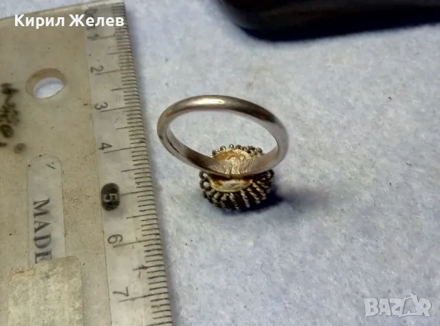 СТАРИНЕН ФИЛИГРАНЕН СРЕБЪРЕН ПРЪСТЕН СРЕБРО ВИСОКА ПРОБА РЪЧНА ИЗРАБОТКА 47960, снимка 5 - Антикварни и старинни предмети - 50057025