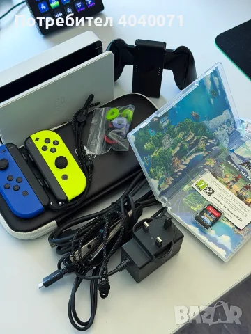 Nintendo Switch OLED 256GB + 4 Joy-Con-а + 2 игри + Carrying Case + подарък, снимка 6 - Nintendo конзоли - 55850692