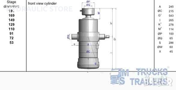ХИДРАВЛИЧЕН ЦИЛИНДЪР HYVA UMB - 191-8-2380-K278-60-3/4"HC, снимка 2 - Части - 41477653