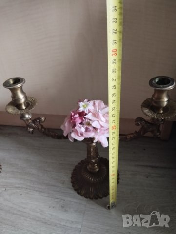 два барокови свещника -комплект, снимка 2 - Антикварни и старинни предмети - 41344004