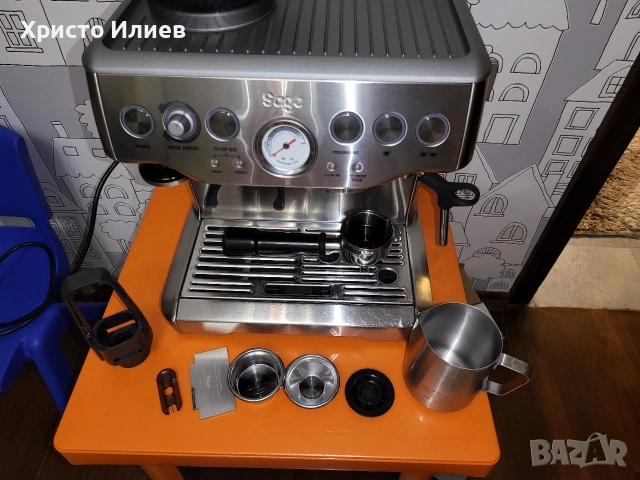 Еспресо машина SAGE Barista Express Кафемашина с кафемелачка, снимка 10 - Кафемашини - 53463189