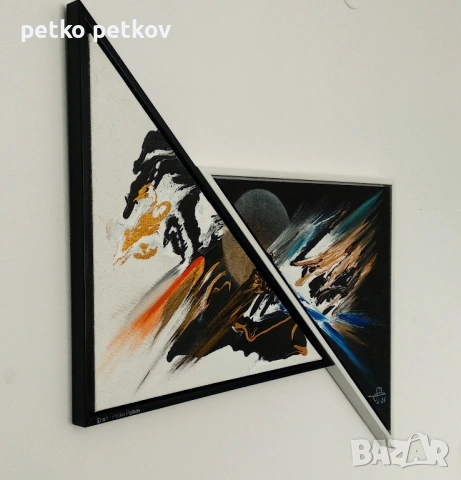 Абстрактни картини: Svart-hvitt, снимка 3 - Картини - 53692501