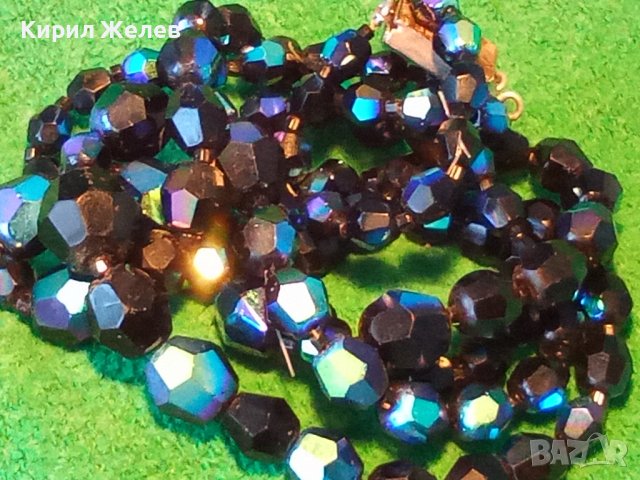 СТАРО РЕТРО КОЛИЕ ЮВЕЛИРНО ФАСЕТИРАН БОХЕМСКИ КРИСТАЛ и СРЕБЪРНА или ПОСРЕБРЕНА ЗАКОПЧАЛКА 34730 