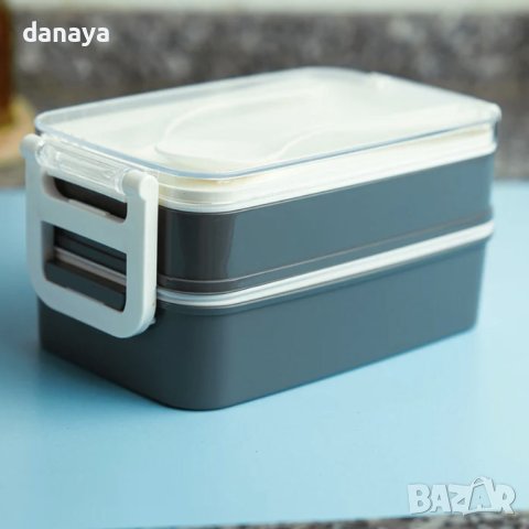 3849 Кутия за храна с 2 отделения и прибори, снимка 7 - Кутии за храна - 42091384