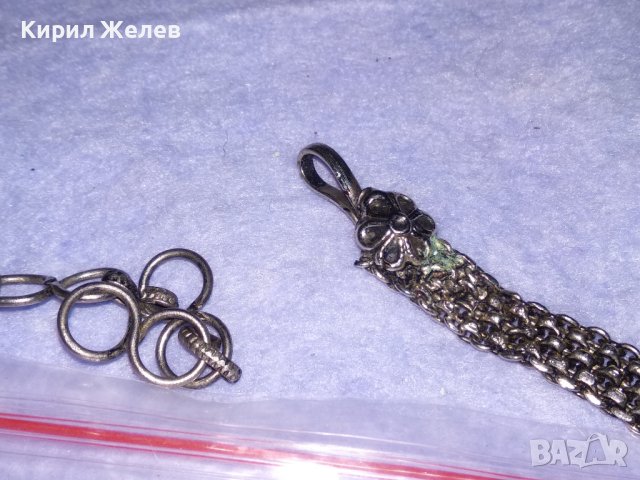 СТАРО РЕТРО ГОТИК АРТ КОЛИЕ ЧОКЪР посребрена благородна стомана с ВЕНЕЦИАНСКО СТЪКЛО МУРАНО 74091, снимка 6 - Антикварни и старинни предмети - 41751665