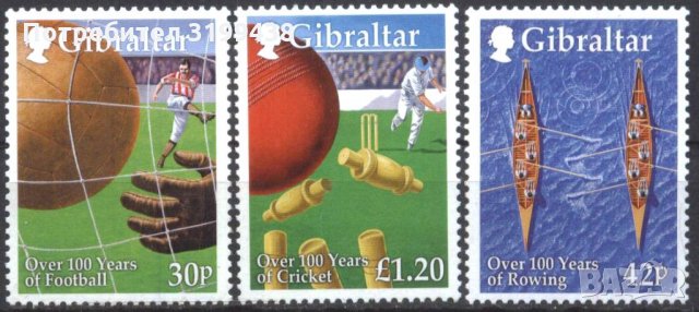 Чисти марки Спорт 100 години Футбол Крикет Гребане 1999 от Гибралтар