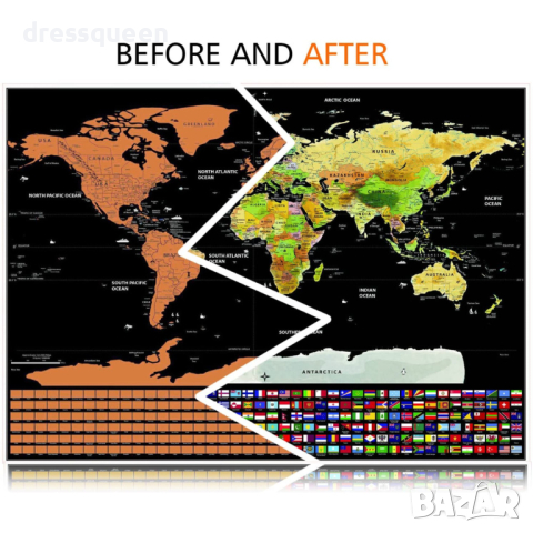 1079 СКРЕЧ КАРТА НА СВЕТА ДЕЛУКС ЗА ИЗТРИВАНЕ, снимка 15 - Други стоки за дома - 44571578