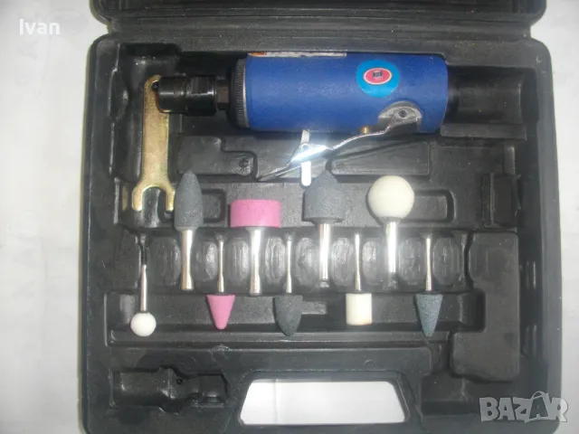 НОВ БЕЛГИЙСКИ ПНЕВМАТИЧЕН ПРАВ ШЛАЙФ ЗАХВАТ ф6 мм ПЪЛЕН КОМПЛЕКТ 12 ЧАСТИ VOS, снимка 3 - Други инструменти - 49327803