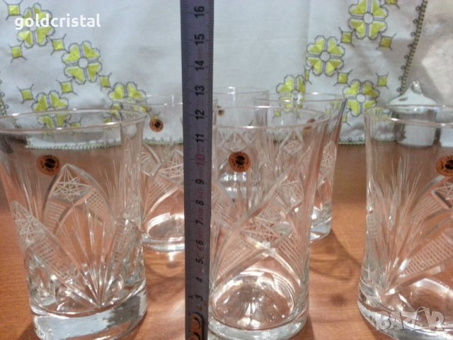 Кристални чаши за вода серия Зорница , снимка 3 - Антикварни и старинни предмети - 44465936