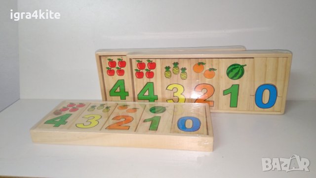Големи дървени числа с плодове пъзел в кутия за най малките, снимка 7 - Образователни игри - 25012778