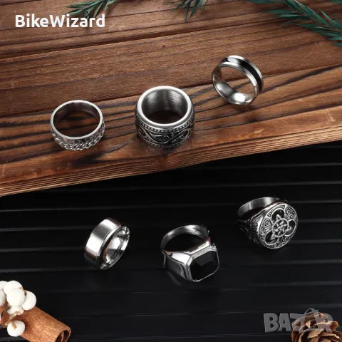 Adramata мъжки пръстени от неръждаема стомана размер 8  цена за брой НОВИ, снимка 2 - Пръстени - 47540604