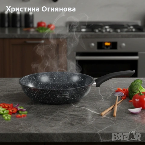 Уок тиган Goldmann GM 1302-26, 26x7см., Алуминий, Мраморно покритие