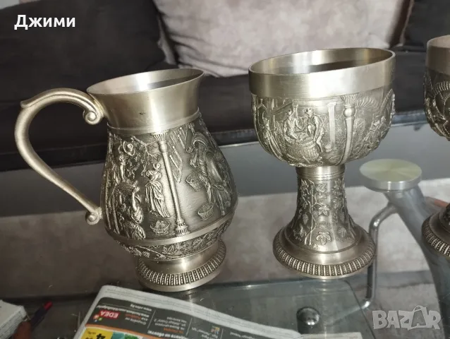 калаено сребърни бокали, снимка 2 - Антикварни и старинни предмети - 50105220