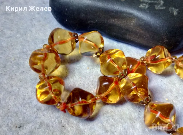 КРАСИВА ИСКРЯЩА ЕФЕКТНА РАЗТЕГЛИВА ВИНТИДЖ АРТ ГРИВНА от ЦВЕТЕН КРИСТАЛ 48885, снимка 5 - Гривни - 48734163