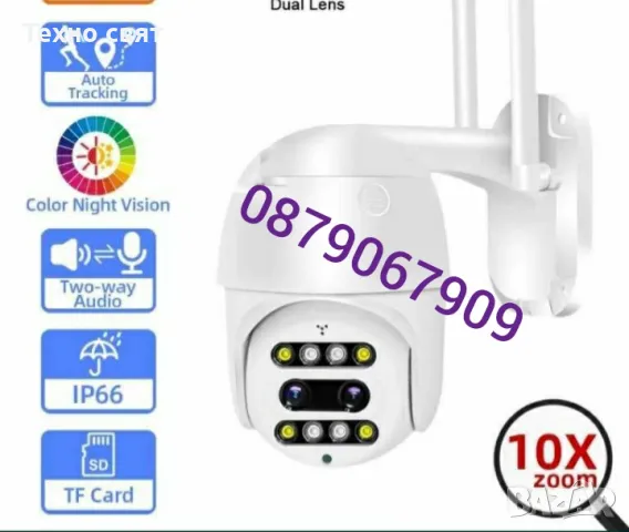 10 ZOOM Външна IP66 Wi-Fi smart камера FULL HD 1080p с два обектива, снимка 7 - IP камери - 48918411