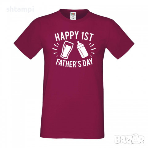 Мъжка тениска Happy 1st Father's Day Баща, Дядо,Празник,Татко,Изненада,Повод,Рожден ден, Имен Ден,, снимка 4 - Тениски - 36504376