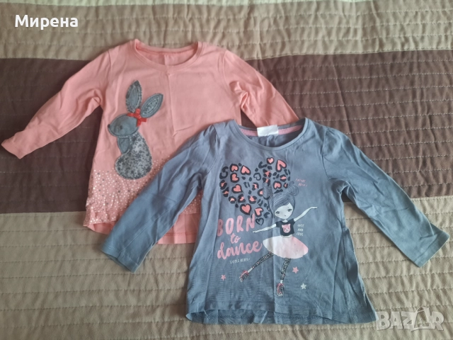 Лот от 2 бр. памучни блузки за момиче размер 86