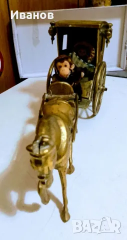 Бронзова карета , снимка 2 - Антикварни и старинни предмети - 48896716